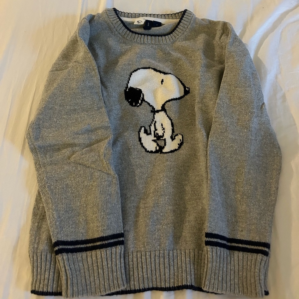 Janie and Jack x Snoopy Peanuts intarsia crew neck sweater size 7